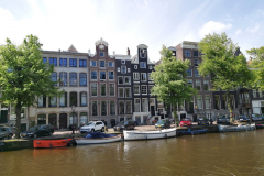 Arkitekturen längs kanal Keizersgracht, Amsterdam.