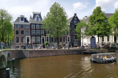 Arkitekturen längs kanal Keizersgracht, Amsterdam.