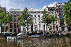 Arkitekturen längs kanal Keizersgracht, Amsterdam.