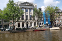 Arkitekturen längs kanal Keizersgracht, Amsterdam.