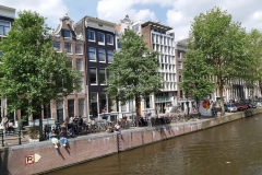 Arkitekturen längs kanal Keizersgracht, Amsterdam.