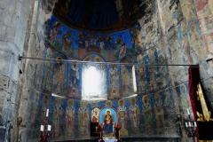 Interiören i Surp Astvatsatsin (Holy Mother of God) church, Akhtala Monastery, Armenien.