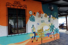 Väggmålning på fasad till café, Concepción de Ataco.