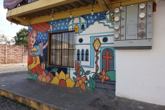 Väggmålning på fasad till restaurang, Concepción de Ataco.