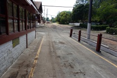 Entrén för lastbilar lastade med kaffe, El Carmen Estate, Concepción de Ataco.
