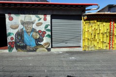 Väggmålning längs huvudgatan i San Pedro La Laguna, Lake Atitlán.