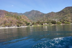 På båten från San Pedro La Laguna till San Marcos La Laguna, Lake Atitlán. 