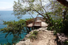 Mysig utsiktsplats i Reserva Natural Cerro Tzankujil, San Marcos La Laguna, Lake Atitlán.