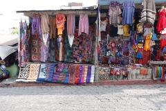 Souveniraffär i centrala Santiago Atitlán, Lake Atitlán.