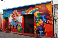 Väggmålning i San Juan La Laguna, Lake Atitlán.