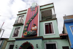 Fantastisk husfasad i centrala San Juan La Laguna, Lake Atitlán.