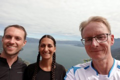 Mario, Morgana och Stefan, Indian Nose, Lake Atitlán.