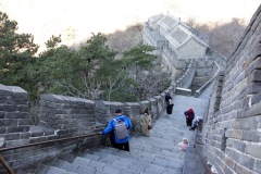 Extremt brant del av muren, Mutianyu Great Wall.
