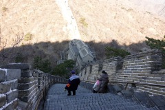 Extremt brant del av muren, Mutianyu Great Wall.