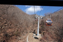På väg upp till nästa del av muren med andra linbanan, Mutianyu Great Wall.