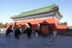 Insidan av entrén till huvudkomplexet, Temple of Heaven Park, Beijing.