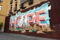 Graffiti för hopp och fred, downtown Beirut.