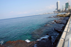 Medelhavet vid Beirut Corniche, Beirut.