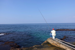 Fiske nedanför Beirut Corniche, Beirut.