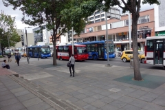 Gatuscen längs Avenida Carrera 15 en bit norr om Parque El Virrey, Bogotá.