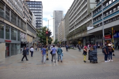 Gatuscen längs Carrera 7, La Candelaria, Bogotá.