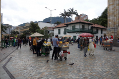 Försäljare på Plaza de Bolívar, La Candelaria, Bogotá.