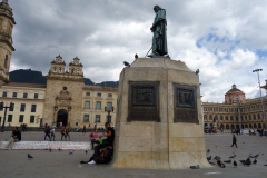 Simón Bolívar på Plaza de Bolívar, La Candelaria, Bogotá.