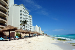 Stranden längs Zona Hotelera, Cancún.