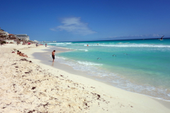 Stranden längs Zona Hotelera, Cancún.