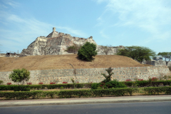 Castillo San Felipe de Barajas, promenaden till Convento de la Popa, Cartagena.