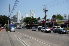 Gatuscen i centrala Bocagrande, Cartagena.