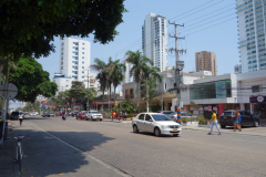 Gatuscen i centrala Bocagrande, Cartagena.