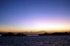 Solnedgång över The Split, Caye Caulker.