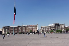 Arkitekturen vid Plaza de la Constitución (Zócalo), Centro Histórico, Mexico City.
