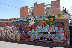 En lite mer nedgången gata vid Garibaldi Plaza, Centro Histórico, Mexico City.