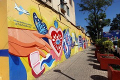 Väggmålningar vid Mercado de Artesanías La Ciudadela, Centro, Mexico City.
