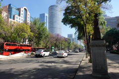 Gatuscen längs Av. P.º de la Reforma, Mexico City.