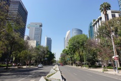 Gatuscen längs Av. P.º de la Reforma, Mexico City.