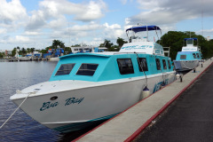 Water Jets International två båtar vid färjeterminalen i Chetumal.