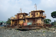 Sadarghat vid Karnaphuli River, Chittagong.