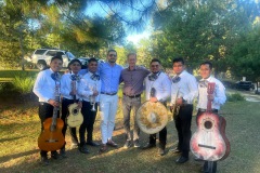 Stefan och Stefan med musikerna som stod för underhållningen på festen, restaurang Las Tablas, San Juan Chamelco.