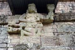 Delvis restaurerat stelae-porträtt, Copán.