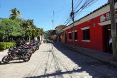 Gatuscen vid Parque Central, Copán Ruinas.