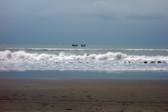 Fiskebåtar i horisonten, Cox's Bazar.