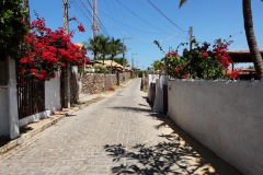 En av gatorna ner till stranden, Canoa Quebrada.