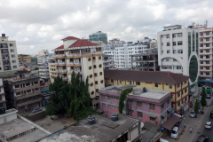 Utsikten från mitt rum på Chelsea Hotel, Dar es-Salaam.