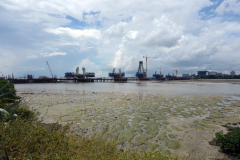 Konstruktionen av Selander Bridge, ett av Magufuli's flaggskeppsprojekt, Dar es-Salaam.