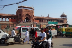 En av entréerna till Jama Masjid Mosque (Fredagsmoskén), Delhi.