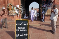 En av entréerna till Jama Masjid Mosque (Fredagsmoskén), Delhi.