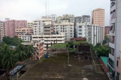 Utsikten från mitt rum på Zara Inn, Dhaka.